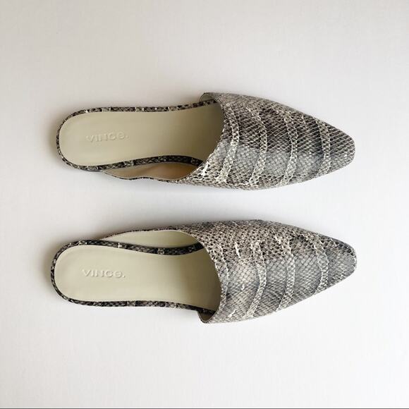 VINCE Gena Snake Print Leather Mule - Picture 3 of 7